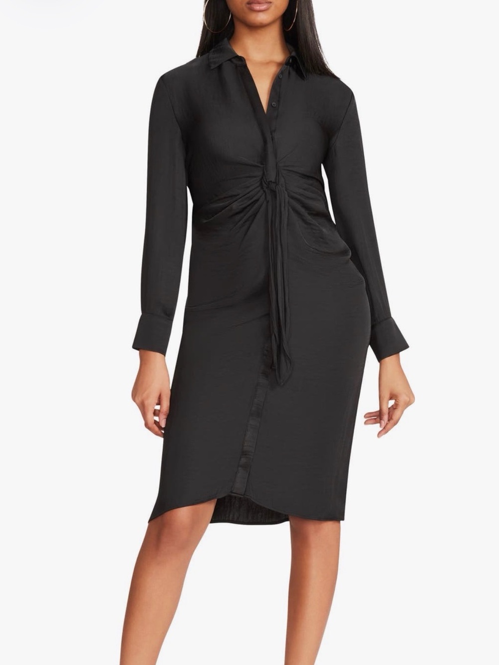 BB Dakota Dark Green Long Sleeve Dress